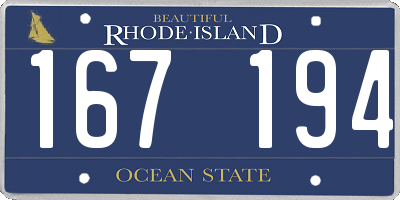 RI license plate 167194