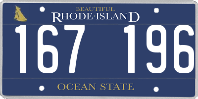 RI license plate 167196