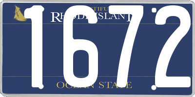 RI license plate 1672