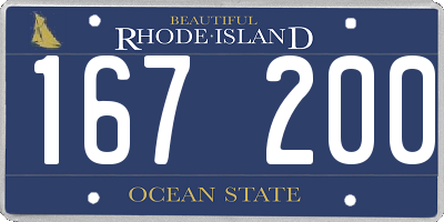 RI license plate 167200