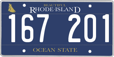 RI license plate 167201