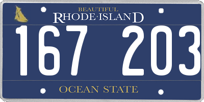 RI license plate 167203