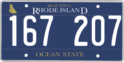 RI license plate 167207