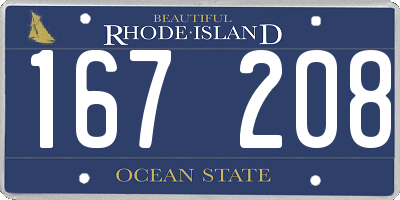RI license plate 167208