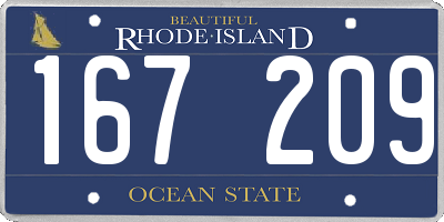 RI license plate 167209