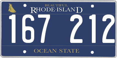 RI license plate 167212