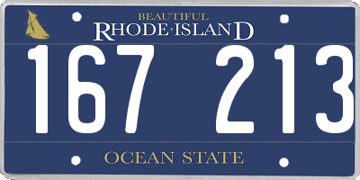 RI license plate 167213