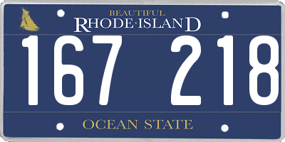 RI license plate 167218