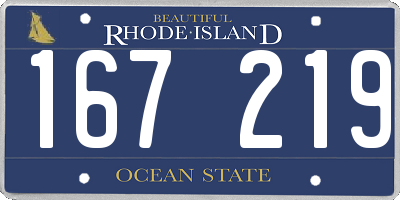 RI license plate 167219