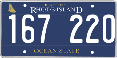 RI license plate 167220