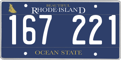 RI license plate 167221