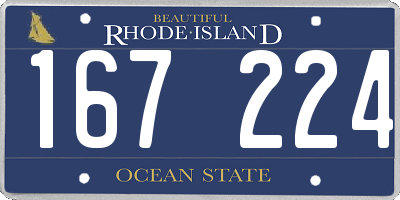 RI license plate 167224