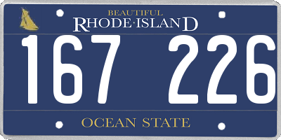 RI license plate 167226