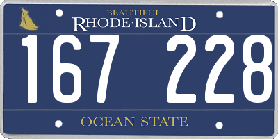 RI license plate 167228