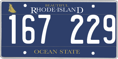 RI license plate 167229