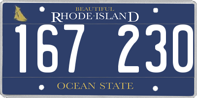 RI license plate 167230