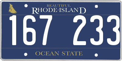 RI license plate 167233