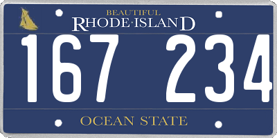 RI license plate 167234