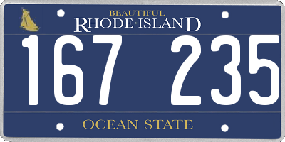 RI license plate 167235