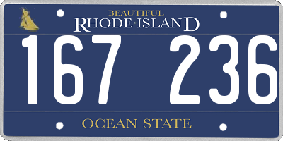 RI license plate 167236