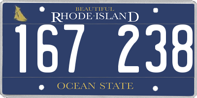 RI license plate 167238