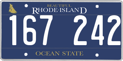 RI license plate 167242