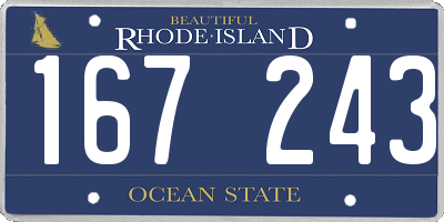 RI license plate 167243