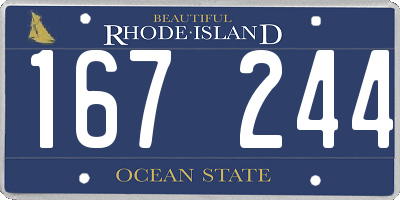 RI license plate 167244