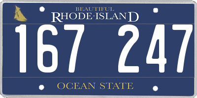 RI license plate 167247