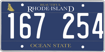 RI license plate 167254