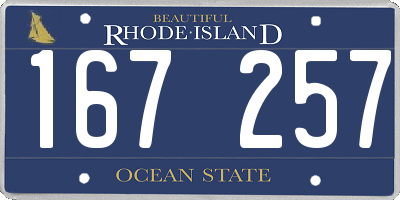 RI license plate 167257