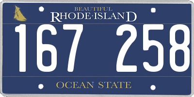 RI license plate 167258