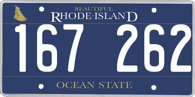 RI license plate 167262