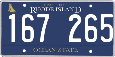 RI license plate 167265