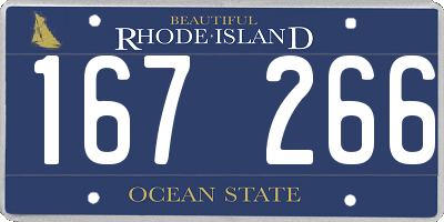 RI license plate 167266