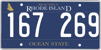 RI license plate 167269