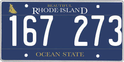 RI license plate 167273