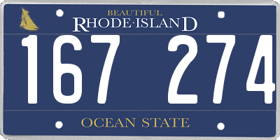 RI license plate 167274