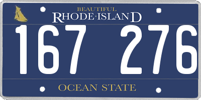 RI license plate 167276