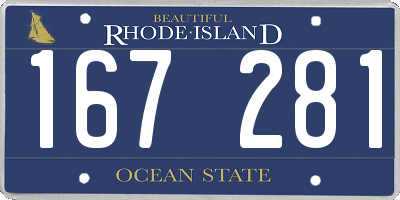 RI license plate 167281