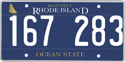 RI license plate 167283