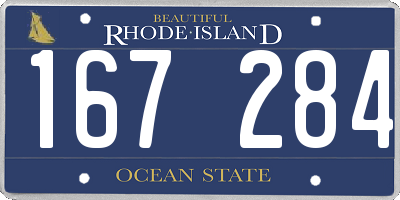 RI license plate 167284