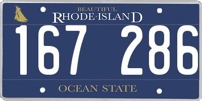 RI license plate 167286