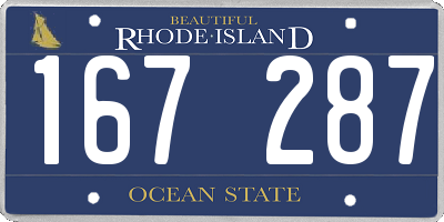 RI license plate 167287