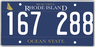 RI license plate 167288