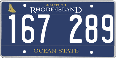 RI license plate 167289