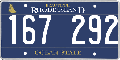 RI license plate 167292