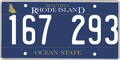 RI license plate 167293