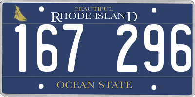 RI license plate 167296
