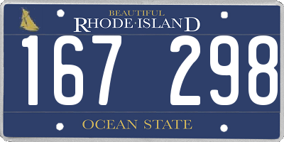 RI license plate 167298